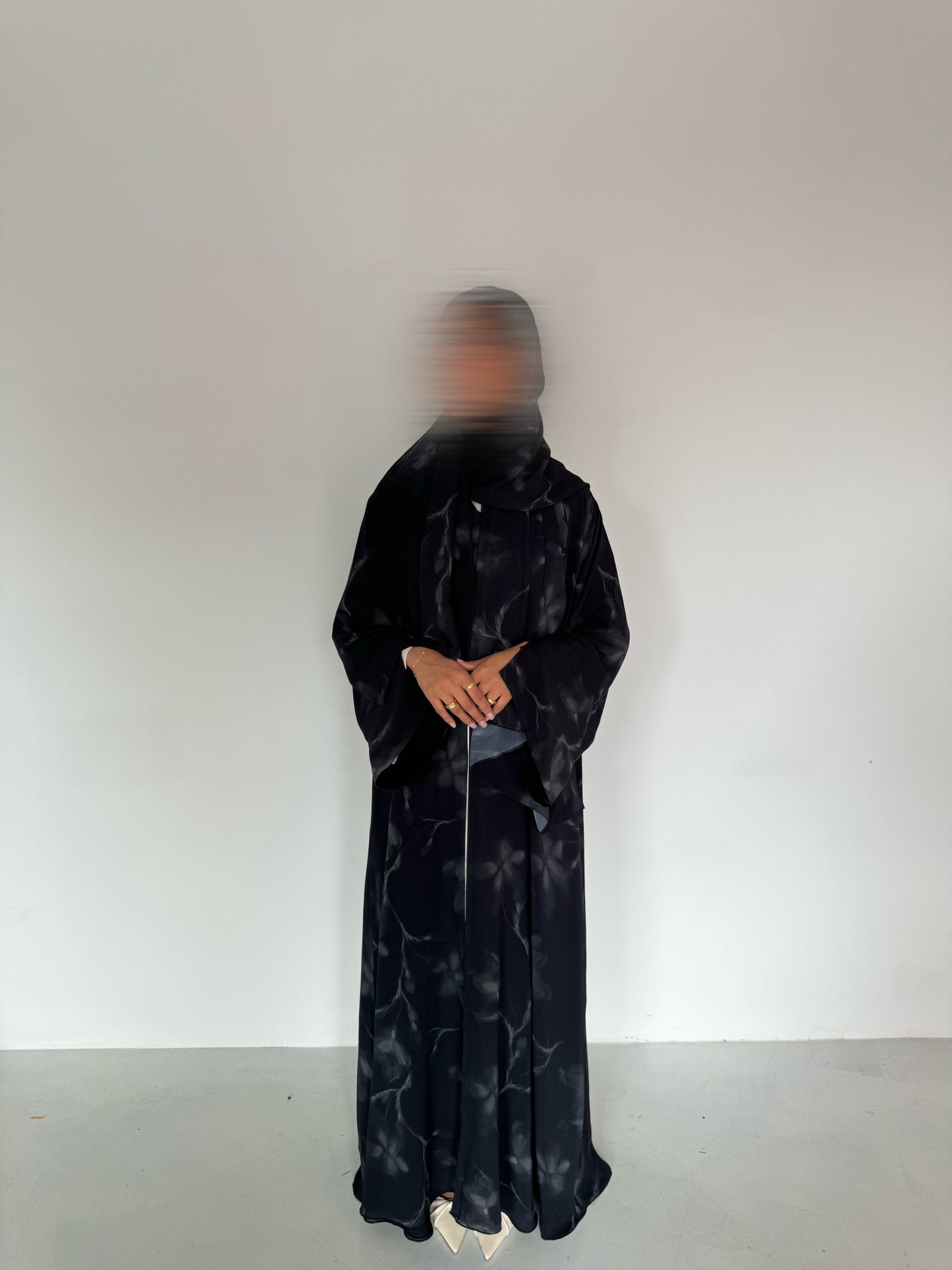 Noir Smoke - Floral Chiffon Abayas for Summer – Lightweight & Flowy Modest Wear