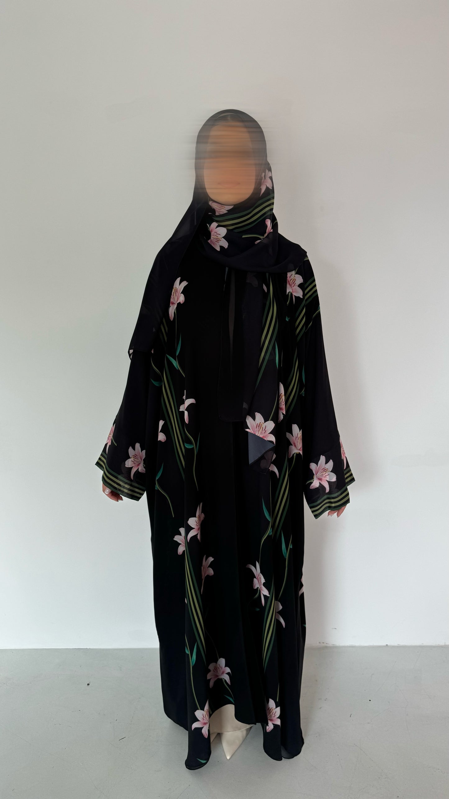 Lily Blush - Floral Chiffon Abayas for Summer – Lightweight & Flowy Modest Wear