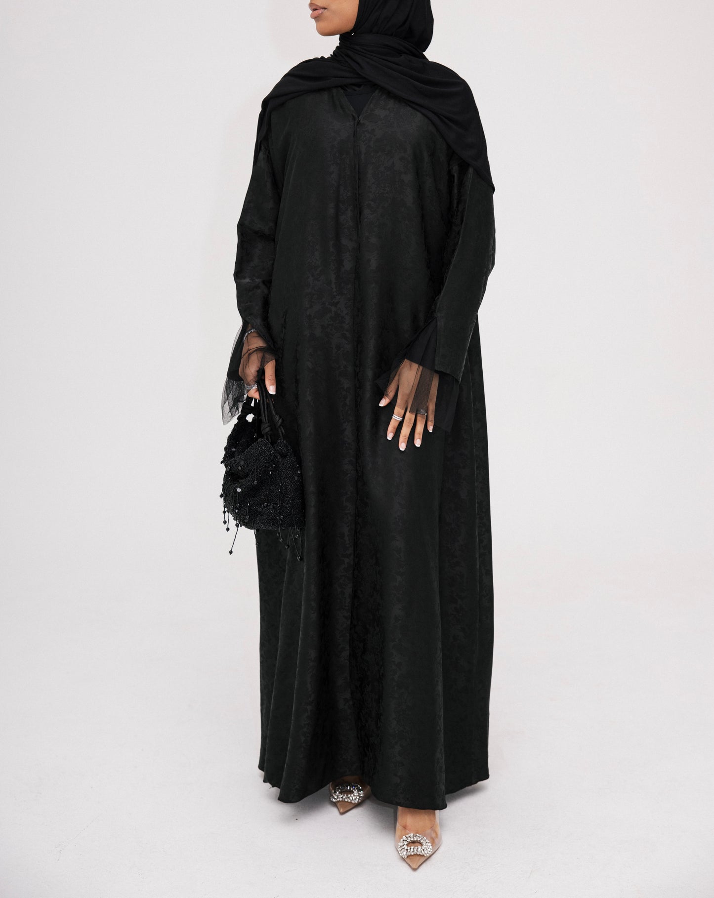 Jacquard Tulle abaya