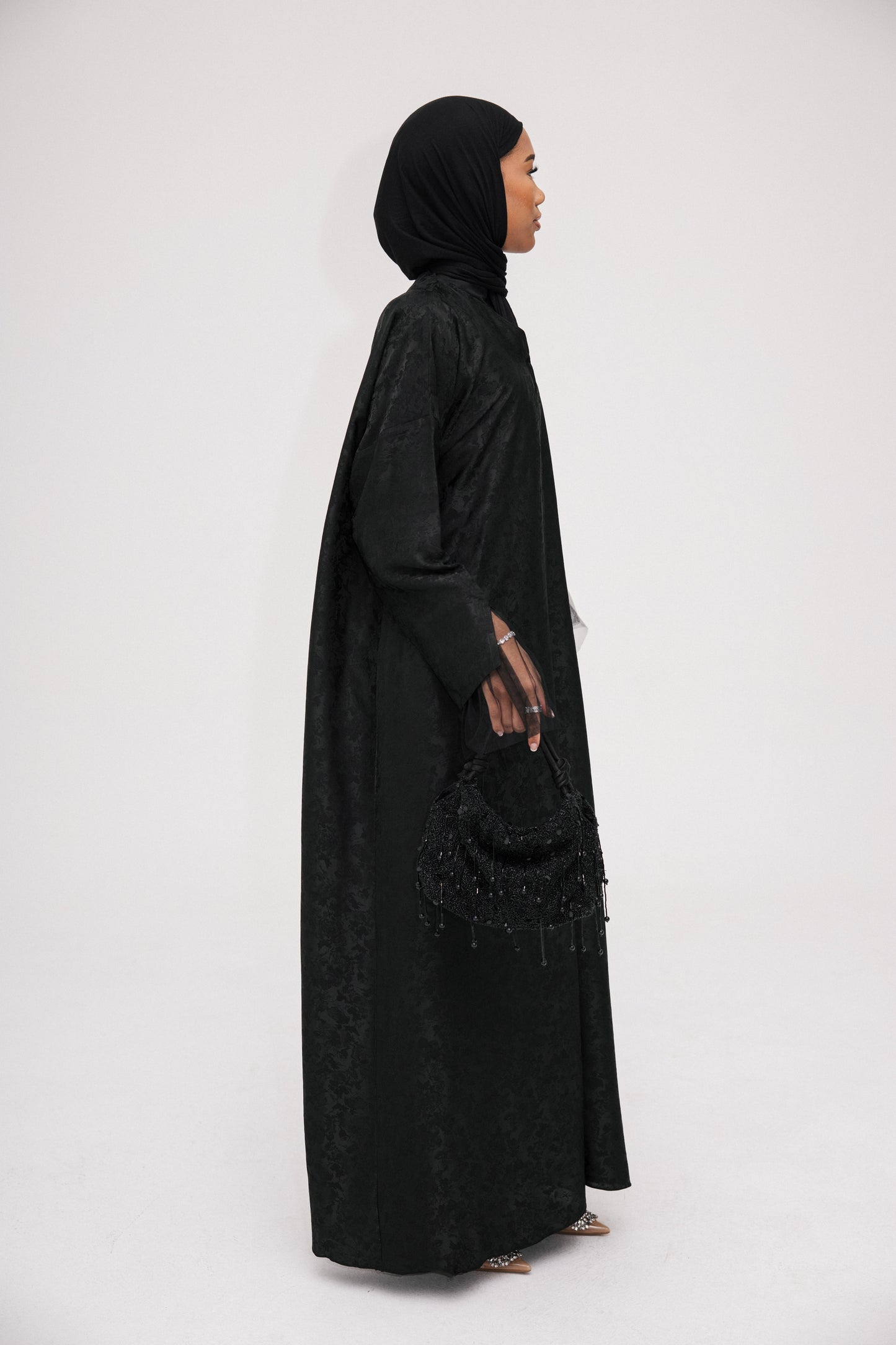 Jacquard Tulle abaya