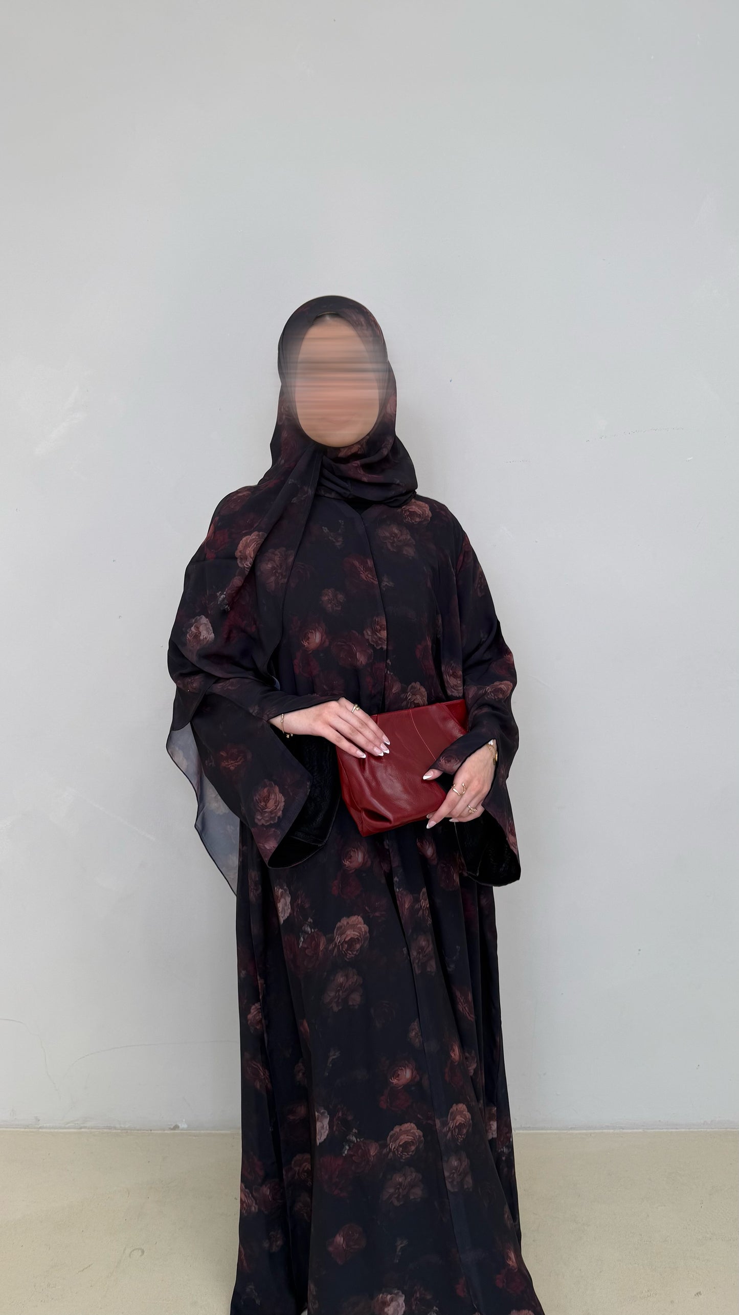 Noir Rose - Floral Chiffon Abayas for Summer – Lightweight & Flowy Modest Wear