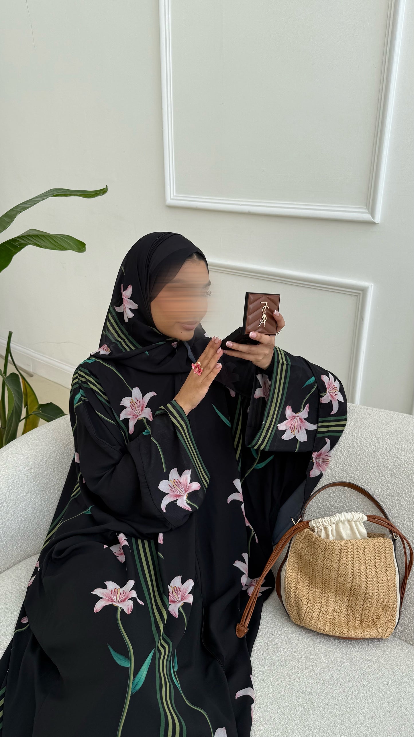Lily Blush - Floral Chiffon Abayas for Summer – Lightweight & Flowy Modest Wear