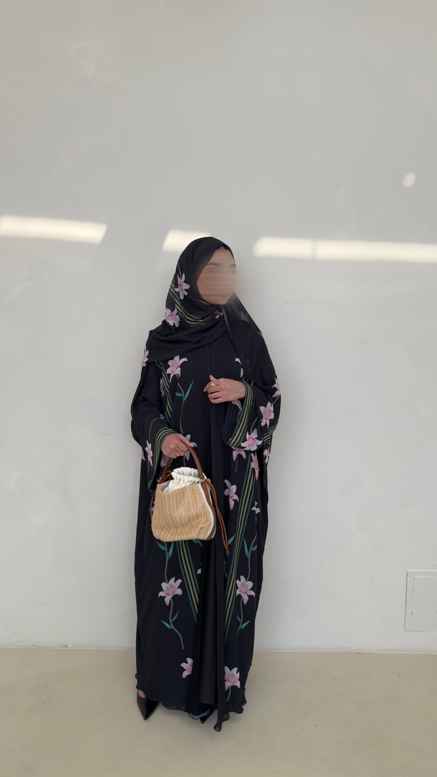 Lily Blush - Floral Chiffon Abayas for Summer – Lightweight & Flowy Modest Wear