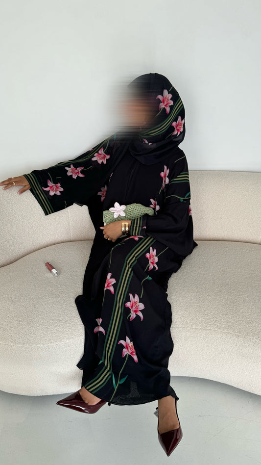 Lily Rosè -Floral Chiffon Abayas for Summer – Lightweight & Flowy Modest Wear